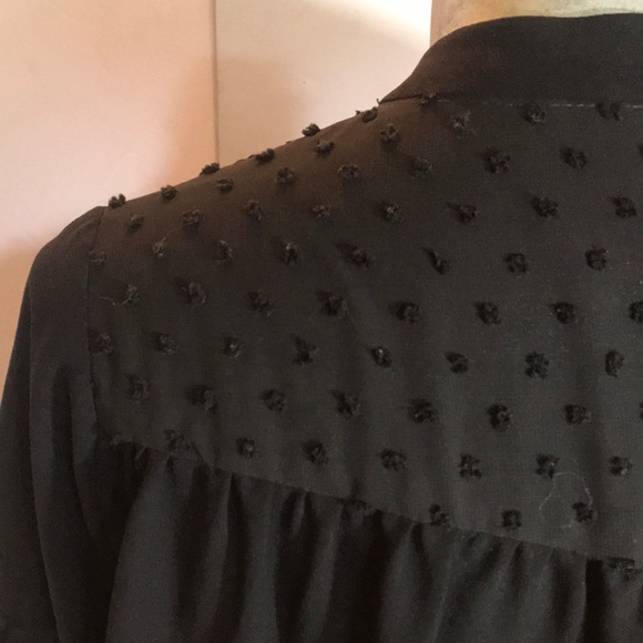 “ZARA BASIC” Ruffled Wide Sleeves Black Blouse. - Picture 9 of 12